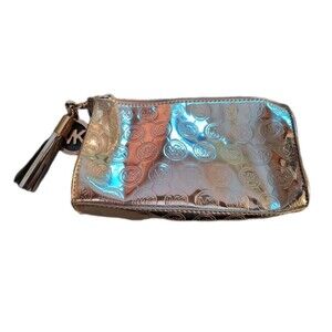 MK MICHAEL KORS Gold SIGNATURE METALLIC COSMETIC BAG NWOT Limited Edition